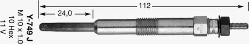 NGK Y-749J - Kvēlsvece