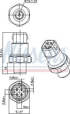 NISSENS 301036 - Spiediena slēdzis, Gaisa
