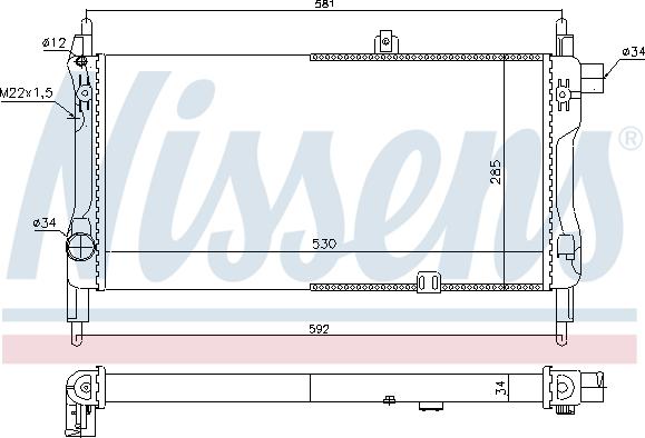NISSENS 632381 - 632381 RADIATORS OPEL