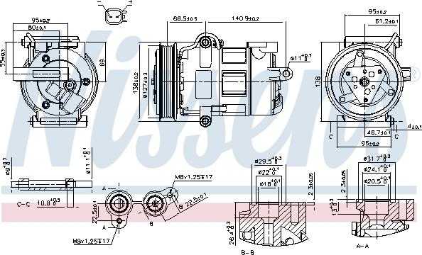 NISSENS 890698 - Kompresors, Gaisa kond
