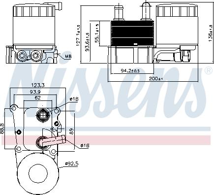NISSENS 90696 - Eļļas radiators, Motoreļļa
