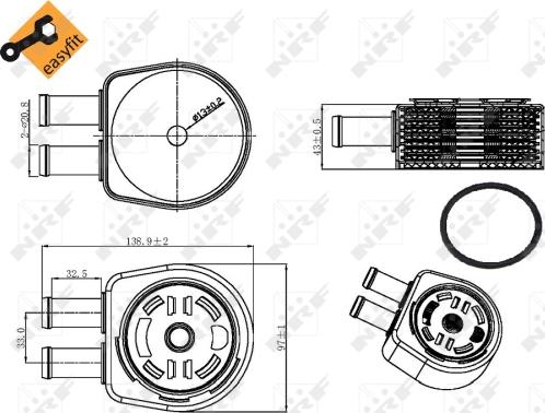 NRF 31310 - Eļļas radiators, Motoreļļa