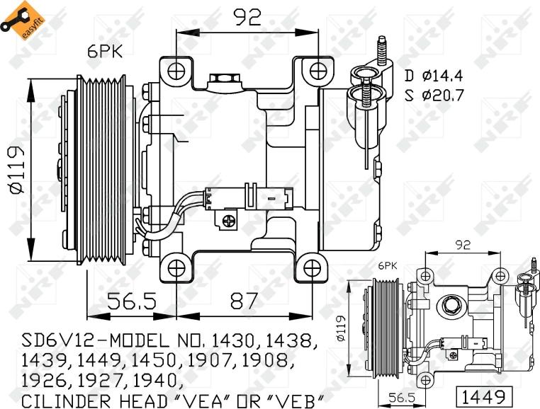 NRF 32227 - A-C Kompresors 32227