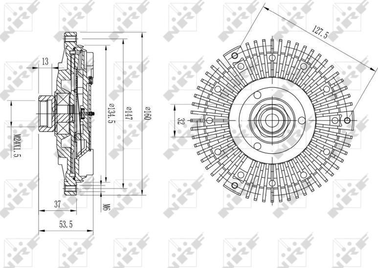 NRF 49568 - Sajūgs, Radiatora ventilators