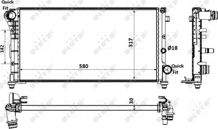 NRF 58237 - Radiators, Motora dzesēšanas