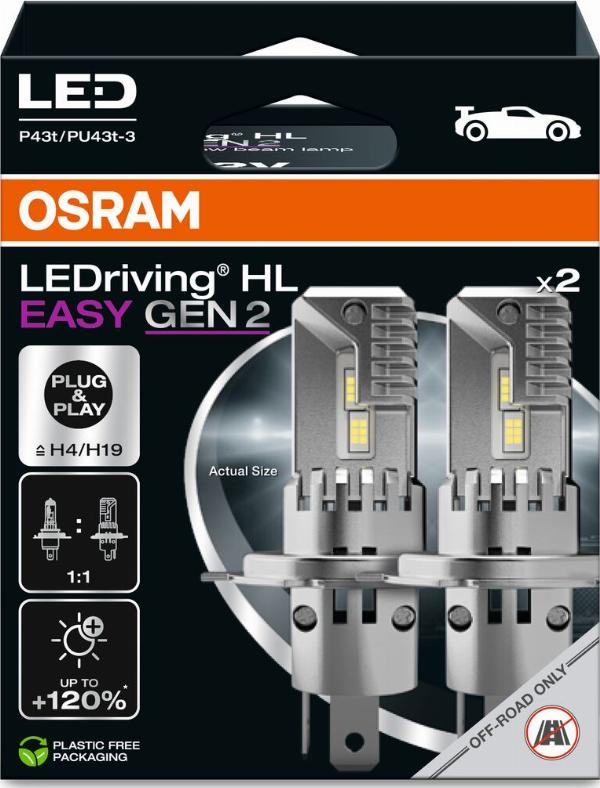OSRAM 64193DWESY2-2HB - H4-H19 LED AUTOLAMPAS