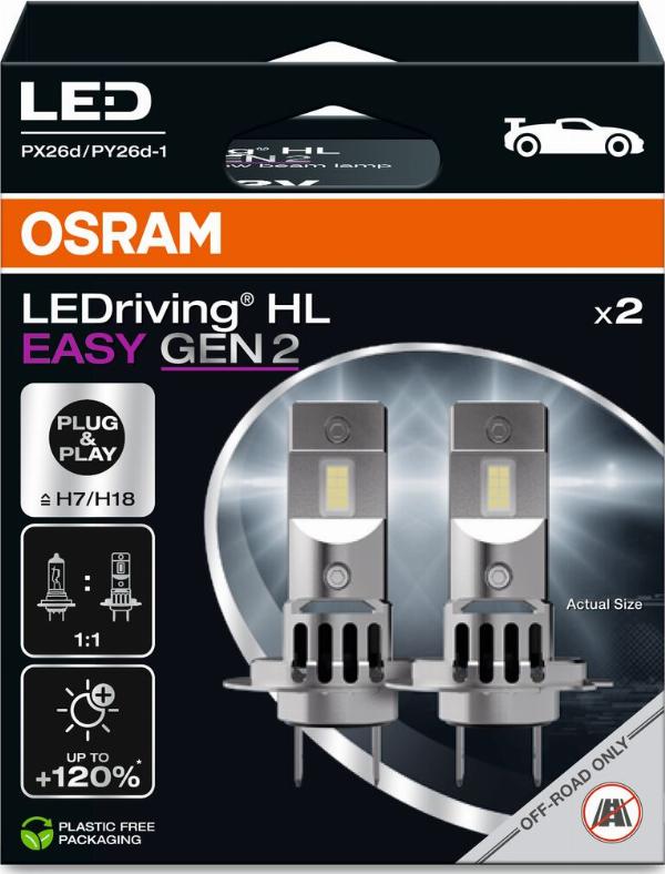 OSRAM 64210DWESY2-2HB - H7-H18 LED AUTOLAMPAS