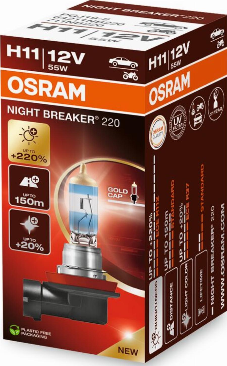 OSRAM 64211NB220 - H11 AUTOLAMPA 55W