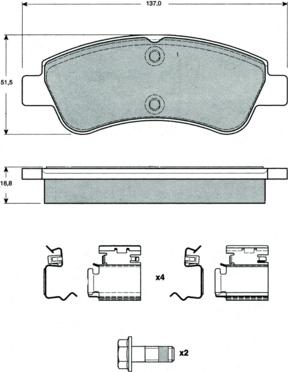 GH GH-413750 - Bremžu uzliku kompl