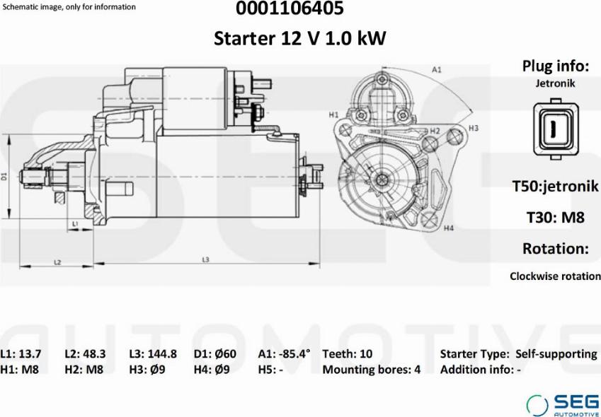 SEG AUTOMOTIVE 0001106405 - Auto Part