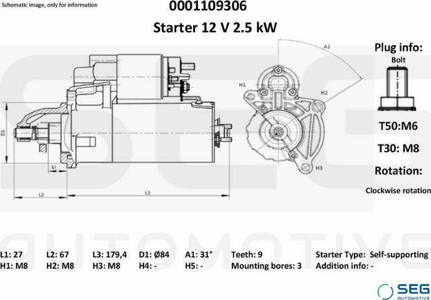 SEG AUTOMOTIVE 0001109306 - Auto Part