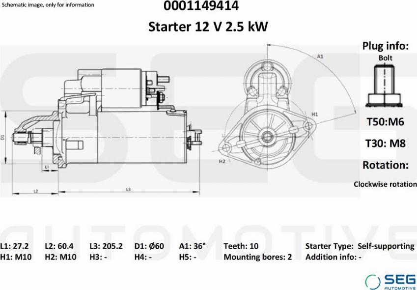 SEG AUTOMOTIVE 0001149414 - Auto Part