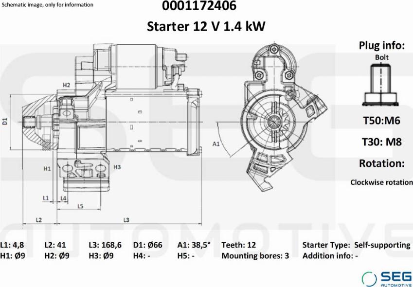 SEG AUTOMOTIVE 0001172406 - Auto Part