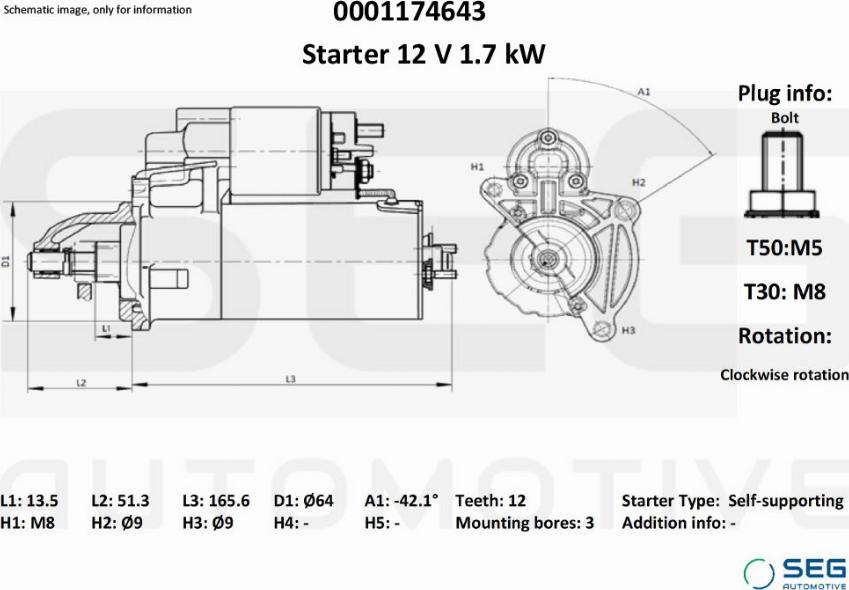 SEG AUTOMOTIVE 0001174643 - Auto Part