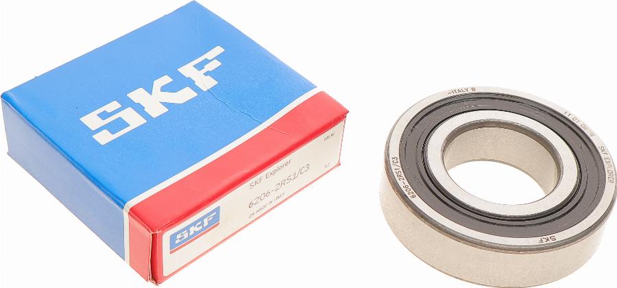 SKF 6206-2RS1/C3 - 30x62x16 GULTNIS 6206