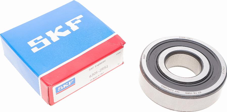 SKF 6305-2RS1 - 25x62x17 GULTNIS 6305