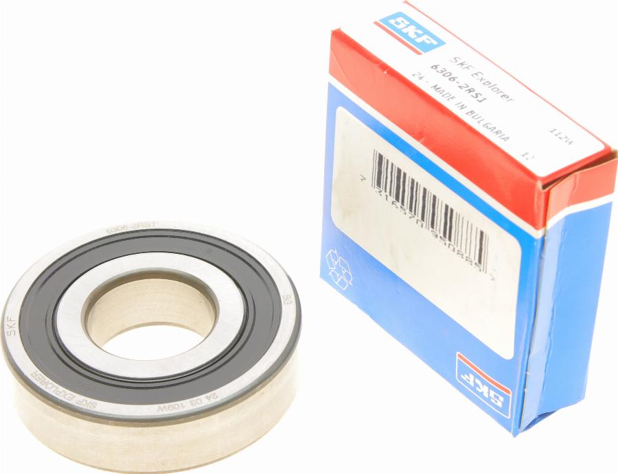 SKF 6306-2RS1 - 30x72x19 GULTNIS 6306