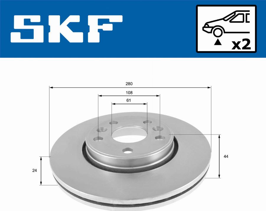 SKF VKBD80384V2 - Bremžu diski