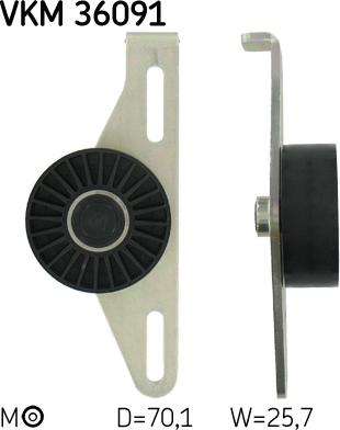 SKF VKM36091 - Siksnas spriegotājs, Ķīļsiksna