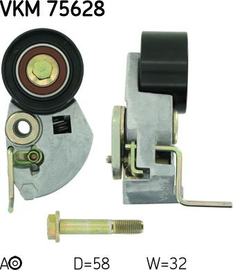 SKF VKM75628 - Spriegotājrullītis, Gāzu sadales