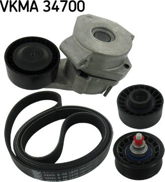 SKF VKMA34700 - Ķīļrievu siksnu komplekts