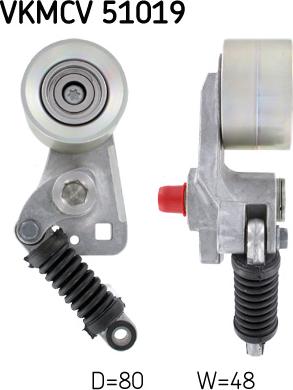 SKF VKMCV51019 - Siksnas spriegotājs, Ķīļsiksna