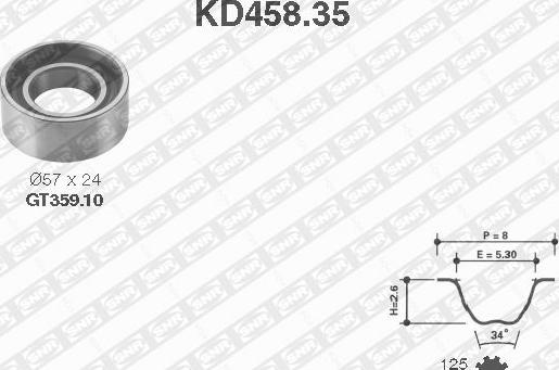 SNR KD458.35 - Zobsiksnas komplekts