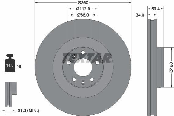 Textar 92122205 - Auto Part