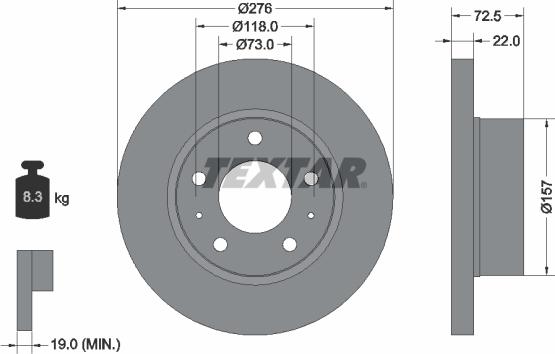 Textar 93104603 - Bremžu diski