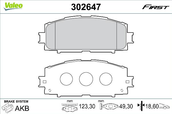 VALEO 302647 - Bremžu uzliku kompl