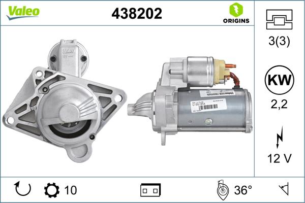 VALEO 438202 - STARTERIS 25-3476 0