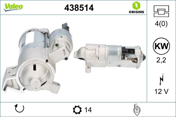 VALEO 438514 - STARTERIS 25-5434 12418671504