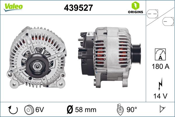 VALEO 439527 - ĢENERATORS 0 986