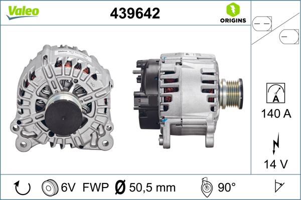 VALEO 439642 - ĢENERATORS 03G903016G 28-5797