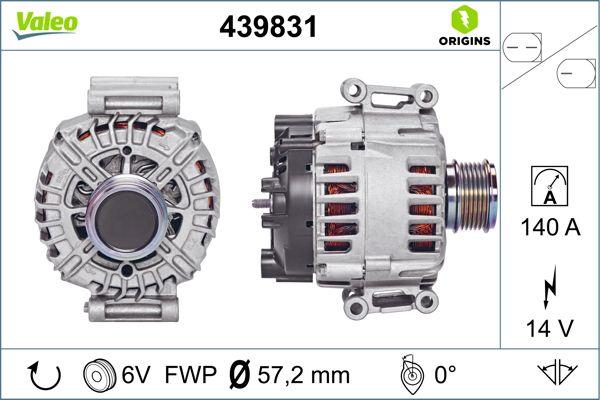 VALEO 439831 - ĢENERATORS 06J903023N 28-6621