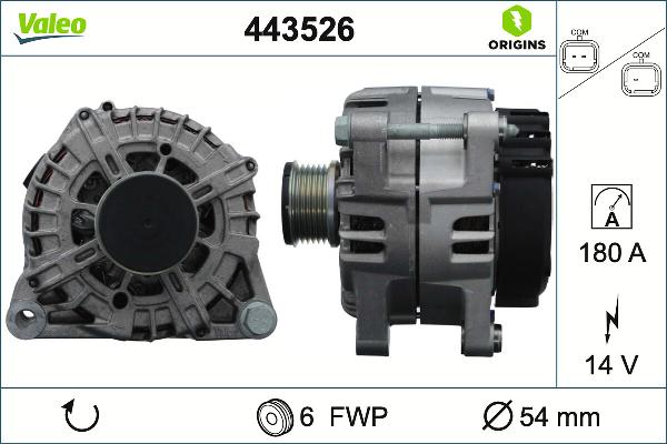 VALEO 443526 - ĢENERATORS 443526