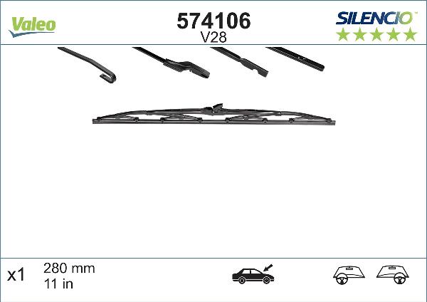 VALEO 574106 - Stikla tīrītāja slotiņa
