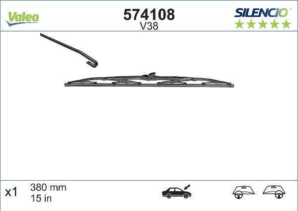 VALEO 574108 - Stikla tīrītāja slotiņa