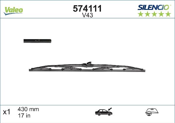 VALEO 574111 - Stikla tīrītāja slotiņa