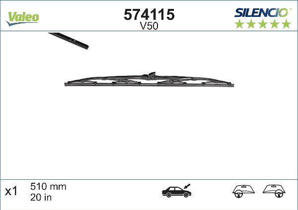 VALEO 574115 - Stikla tīrītāja slotiņa