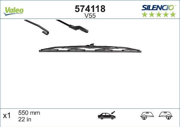 VALEO 574118 - Stikla tīrītāja slotiņa