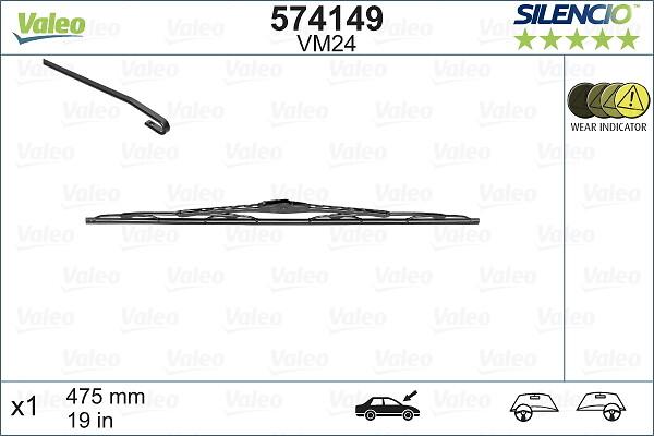 VALEO 574149 - Stikla tīrītāja slotiņa
