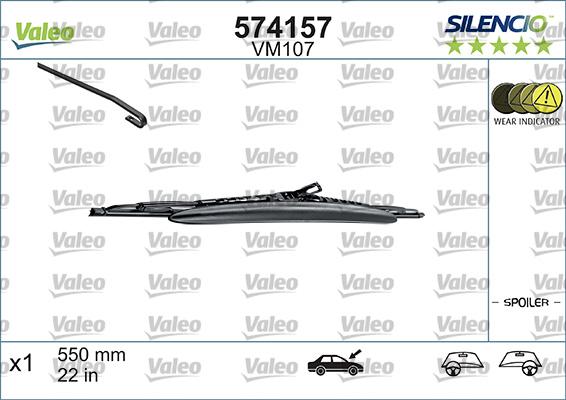 VALEO 574157 - 550 MM SLOTIŅA