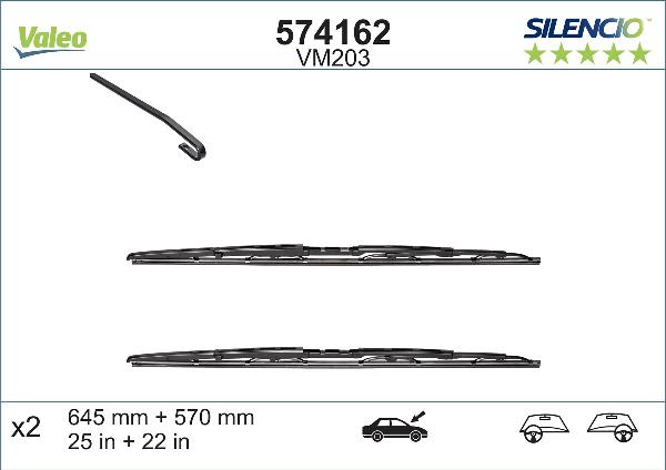 VALEO 574162 - 645-570 SLOTIŅU KOMPL