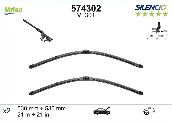VALEO 574302 - 530-530 SLOTIŅU KOMPL