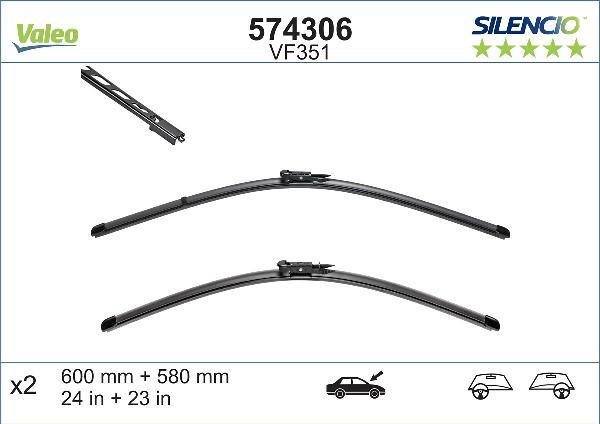 VALEO 574306 - 600-580 SLOTIŅU KOMPL
