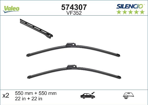 VALEO 574307 - 550-550 SLOTIŅU KOMPL