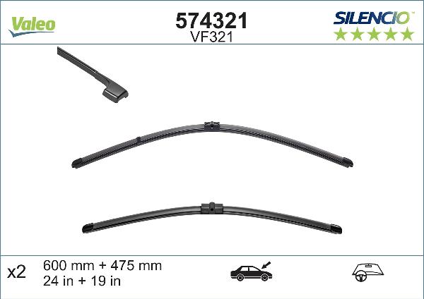 VALEO 574321 - 600-475 SLOTIŅU KOMPL