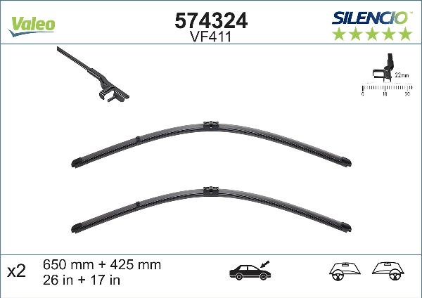 VALEO 574324 - 650-420 SLOTIŅU KOMPL