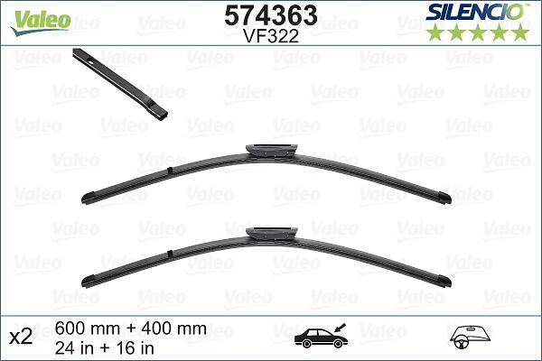 VALEO 574363 - Stikla tīrītāja slotiņa